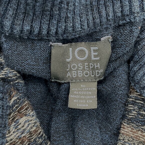 JOE Joseph Abboud 1/4 Zip LS Collared Suede Elbow Patch Pullover Sweater LG - Picture 5 of 7